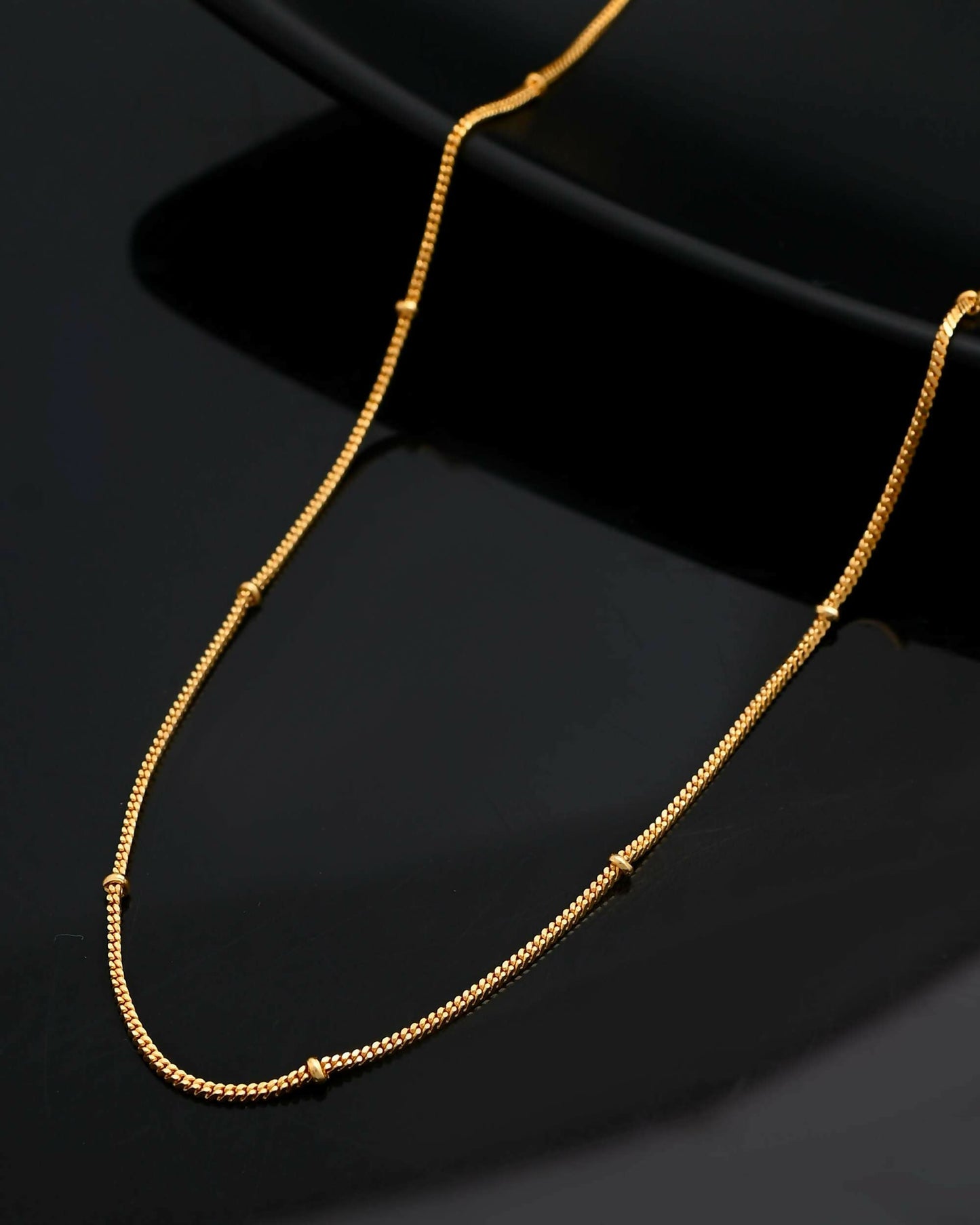 VOJ Gold-Polished Small Gold Beads Chain For Women | Swadesiicart