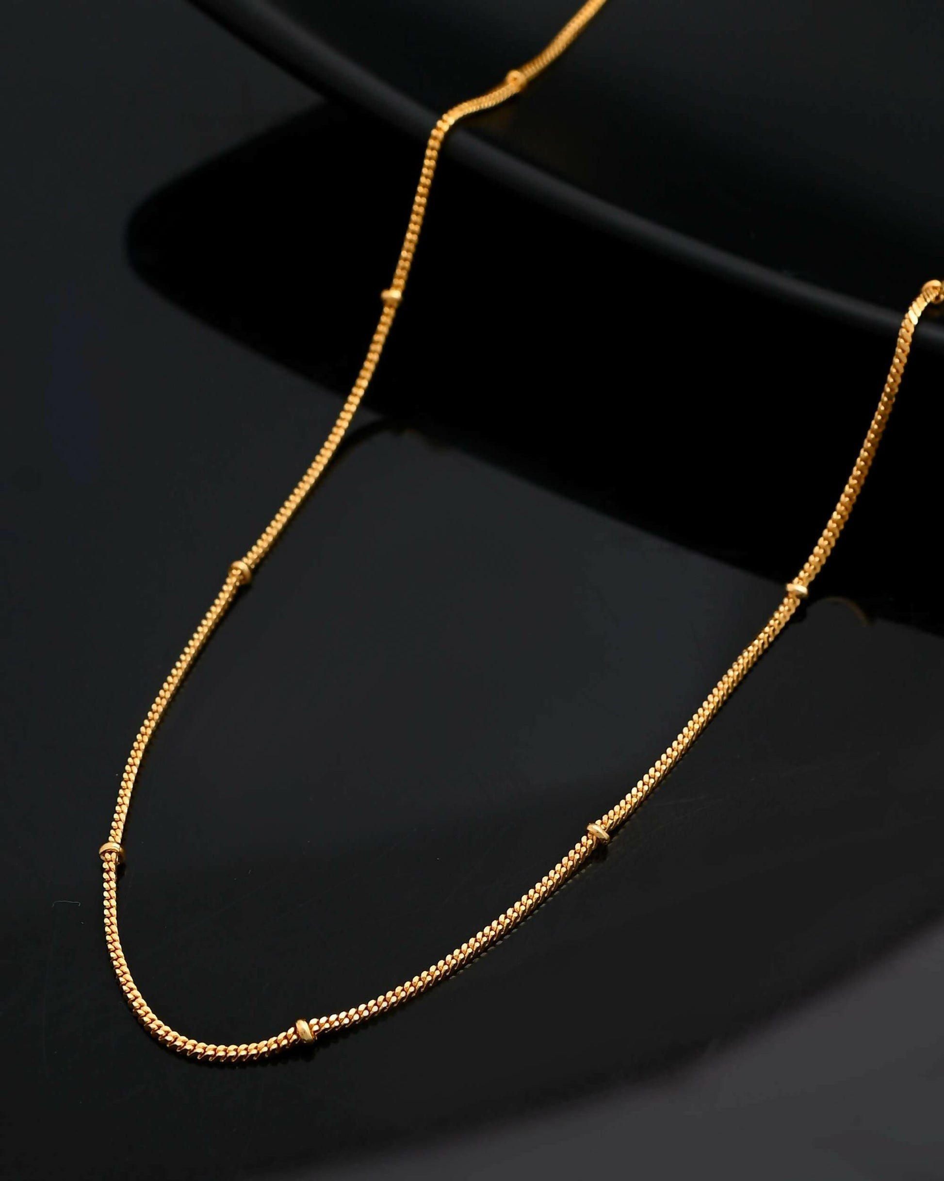 VOJ Gold-Polished Small Gold Beads Chain For Women | Swadesiicart
