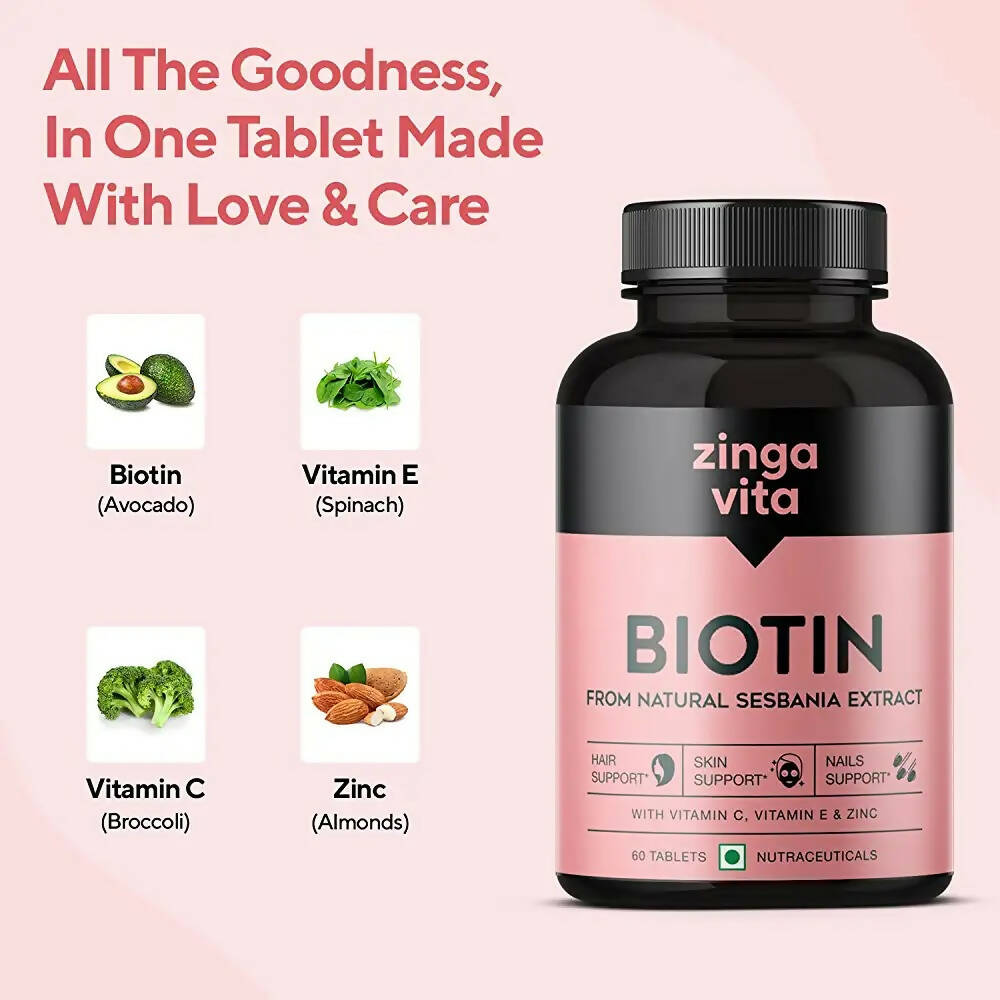 Zingavita Biotin Tablets - Swadesiicart