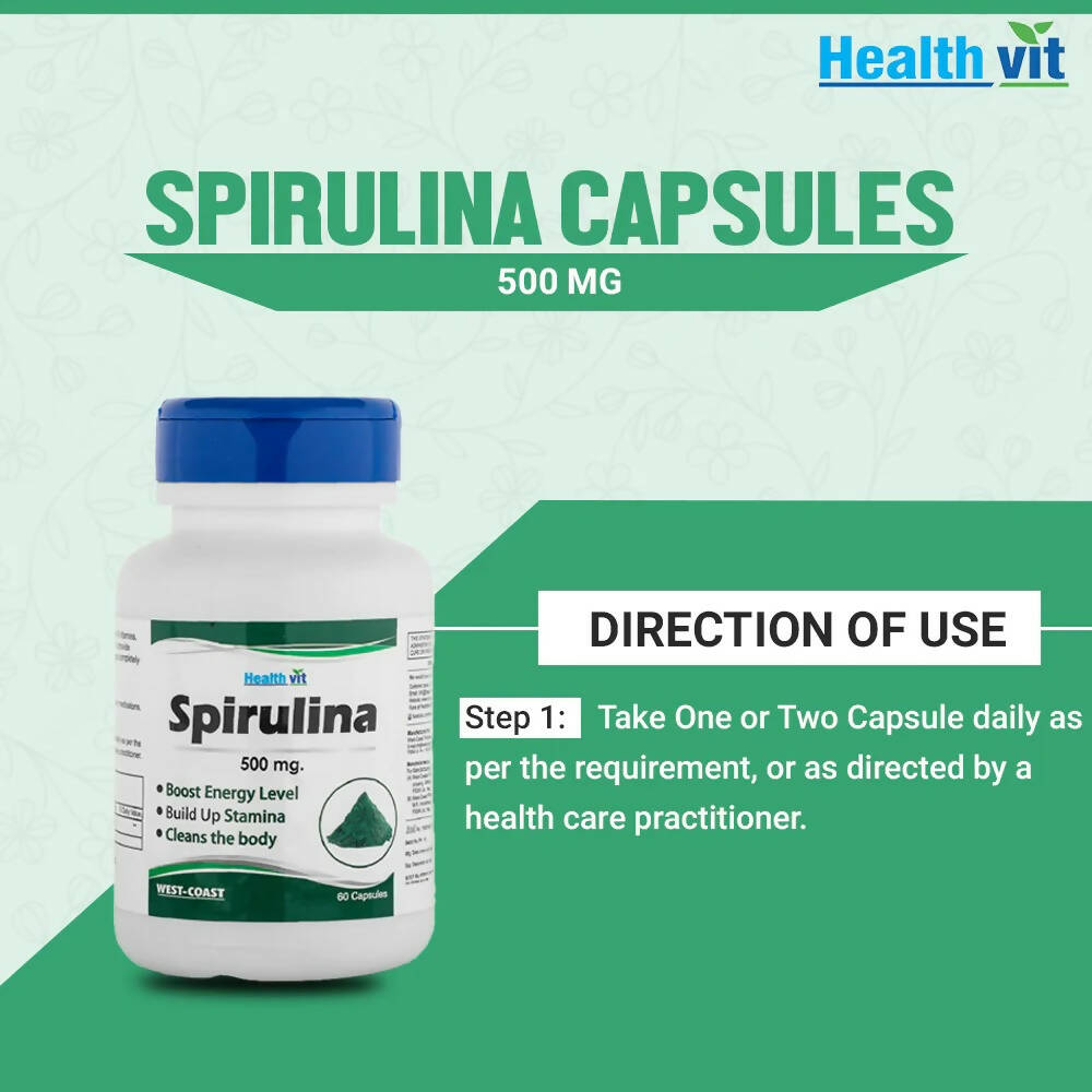 Healthvit Spirulina Capsules - Swadesiicart