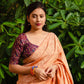 Orange Jute Silk Woven Design Saree with Unstitched Blouse - Hiral Fashion | Swadesiicart