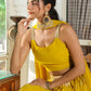 Janasya Yellow Georgette Solid Lehenga Choli Dupatta | Swadesiicart