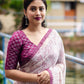 Purple Pure Georgette Warli Saree with Unstitched Blouse - Hiral Fashion | Swadesiicart