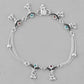 VOJ Set of 2 Designer Mutli Color Stone Studded Anklet - Swadesiicart