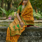 Vishnu Weaves Women's Yellow Pashmina Silk Thread Woven Saree with Blouse - Swadesiicart