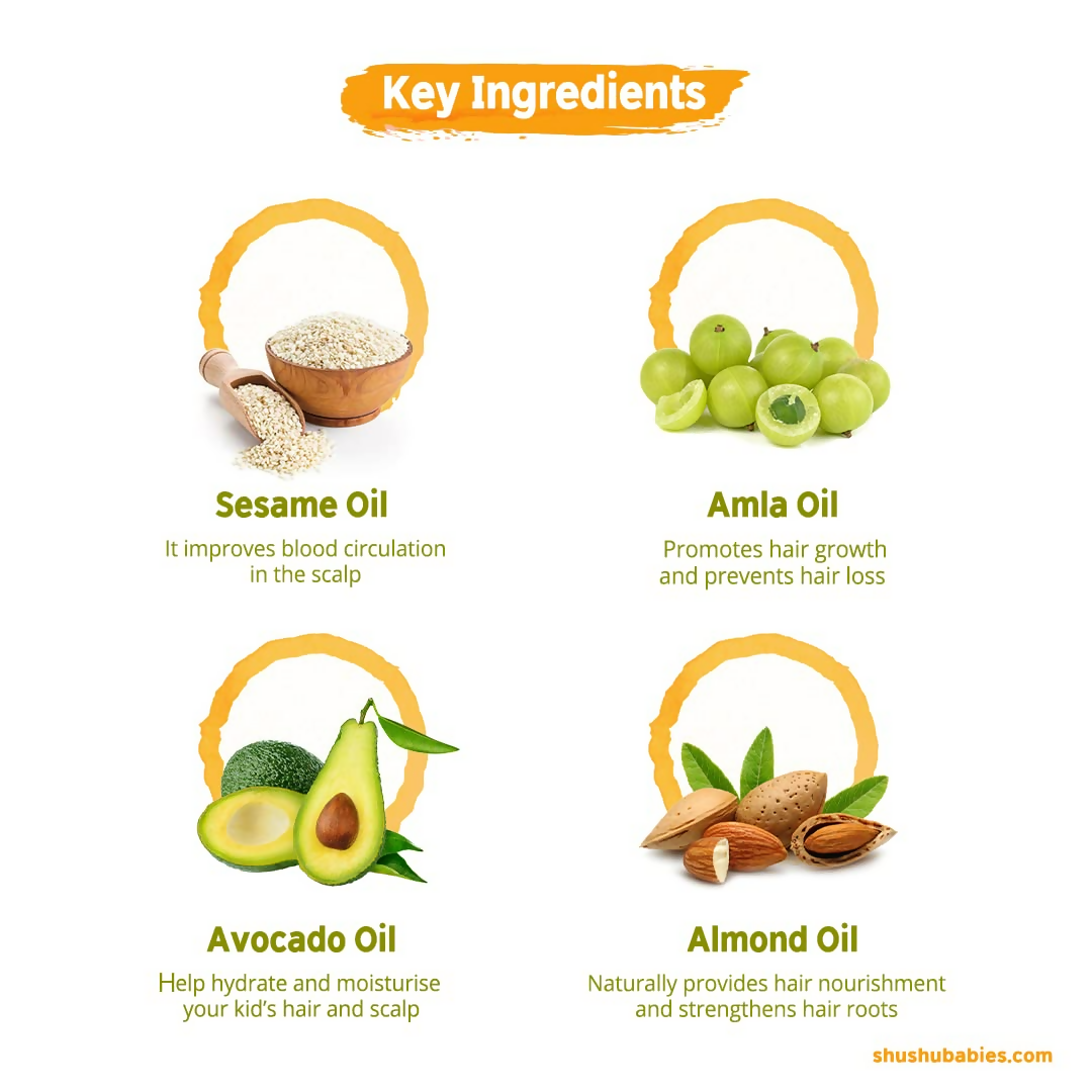Shushu Babies Natural Chumpi Hair Oil with Avocado & Gooseberry - Swadesiicart