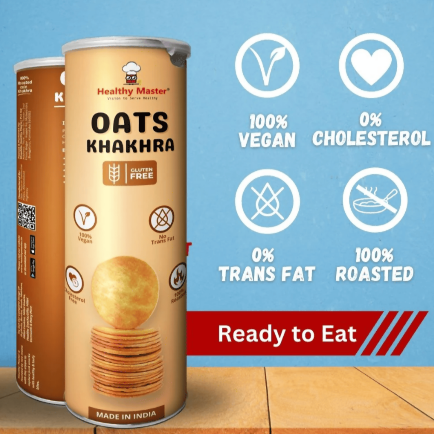 Healthy Master Roasted Oats Khakhra – Coin-Sized Crackers | Swadesiicart