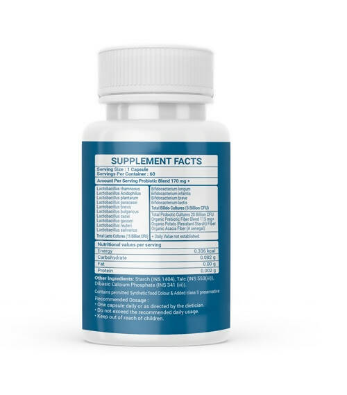 Nutrisouk Pre-Probiotics 20 Billion CFU Capsules - Swadesiicart