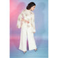 Off White Georgette Sequence With Thread Designer Co-Ord Set - Flory - Swadesiicart