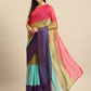 Ahalyaa Women's Traditional Semi Stitch Saree - Blue | Swadesiicart
