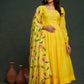 Aayaa Viscose Organza Dyeable Hand Painted Suit - Lemon Yellow