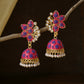 NVR Women Pink Dome Shaped Jhumka Earrings | Swadesiicart
