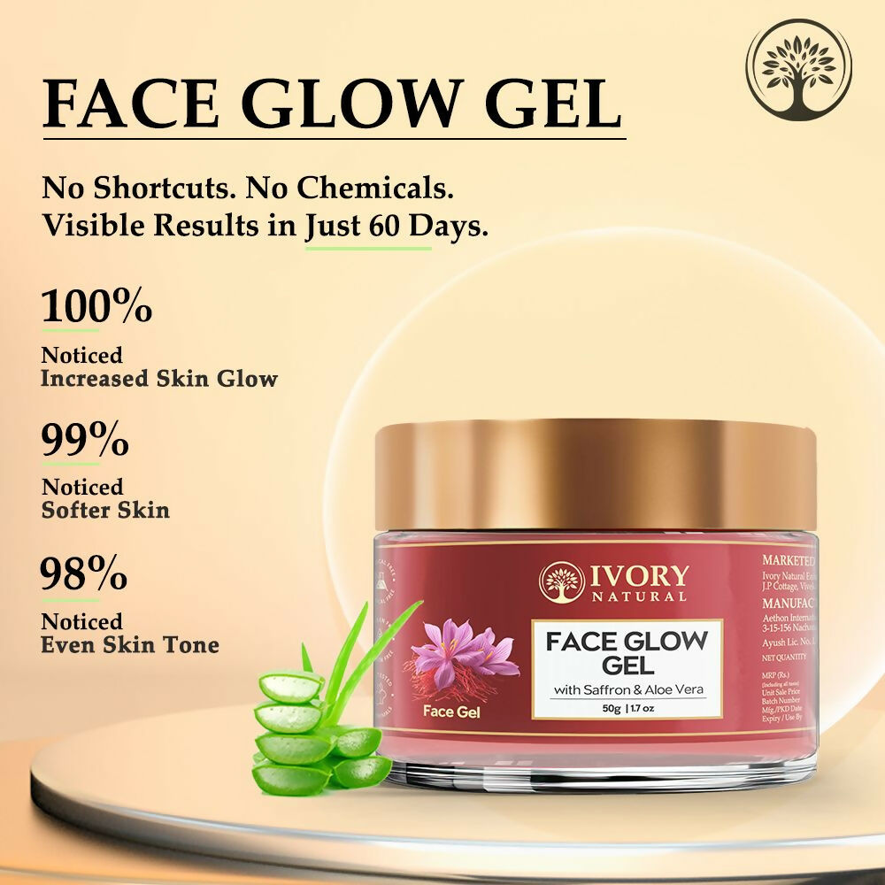 Ivory Natural Face Glow Gel For Instant Glow And Timeless Radiance, Achieve Glowing And Shiny Face | Swadesiicart