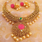 Multicolor Antique Necklace Set with Pearl Drops