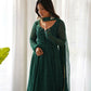 Joban Fashion Green Kurta Set Georgette Sequence Embroidery Work - Swadesiicart