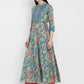 NOZ2TOZ Women Turquoise Blue Anarkali Kurta (1pc Set) - Swadesiicart