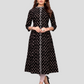 NOZ2TOZ Women's Black Color Cotton Flared Kurta (1Pc) - Noz2Toz