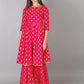 Kalini Women Pink Ethnic Motifs Printed Panelled Kurta with Sharara | Swadesiicart