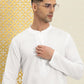 House of Pataudi Men Pure Cotton Solid Chikankari Jashn Short Kurta | Swadesiicart
