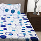 Story@home White & Blue Geometric 186 TC Cotton 1 Queen Bedsheet with 2 Pillow Covers - Swadesiicart