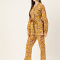 InWeave Mustard Kalamkari Print Co Ord Set With Belt - Swadesiicart