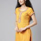 Souchii Women Yellow Embroidered Thread Work Kaftan Kurta - Swadesiicart