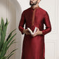 Sojanya Men Red Embroidered Straight Kurta | Swadesiicart