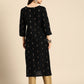 Anouk Ethnic Motifs Kantha Work Dobby Kurta - Swadesiicart