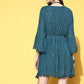 InWeave Teal Lurex Dress With Lace - Swadesiicart