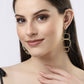 NVR Women Gold-Polished Contemporary Fish Hook Drop Earrings - Swadesiicart