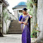 DEIANA'S Beautiful Designer Golden zari Soft Lichi Silk Saree - Blue - Swadesiicart