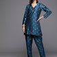 Ahalyaa Women's Traditional Wear Co-ods - Teal Blue - Swadesiicart