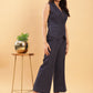 BohoJazz In Power Carbon Blue Tailored Waistcoat with Trousers Co-ord Set - Swadesiicart