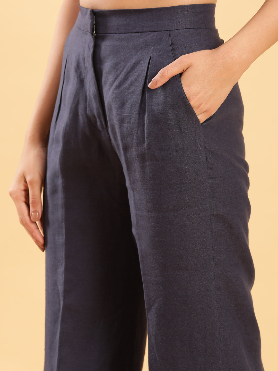 BohoJazz In Power Carbon Blue Tailored Waistcoat with Trousers Co-ord Set - Swadesiicart