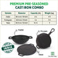 The Indus Valley CASTrong Cast Iron Cookware Set: Tawa+ Kadai+ Fry Pan, Kitchen Set for Home, Pre-seasoned, 100% Pure, Toxin-free, Tadka Pan