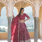 Lorenvalley Ranipink Pure Viscose Jacquard With Embroidered Sequins work Lehenga Choli | Swadesiicart