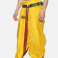 Sethukrishna Men Yellow & Red Readymade Dhoti | Swadesiicart