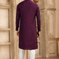 Raivat Ethnic Banarasi Art Silk Mirror Work Kurta Pajama In Wine Colour | Swadesiicart
