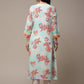 Biba Ethnic Motifs Printed Notched Neck A-Line Kurta - Swadesiicart
