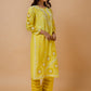 HOUSE OF KARI Ethnic Motifs Embroidered Round Neck Chikankari Chanderi Silk Kurta | Swadesiicart