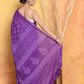 Very Much Indian Handblock Printed Cotton Saree With Natural Dyes - Purple | Swadesiicart