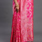Astita Banarasi Silk Pink Saree | Swadesiicart
