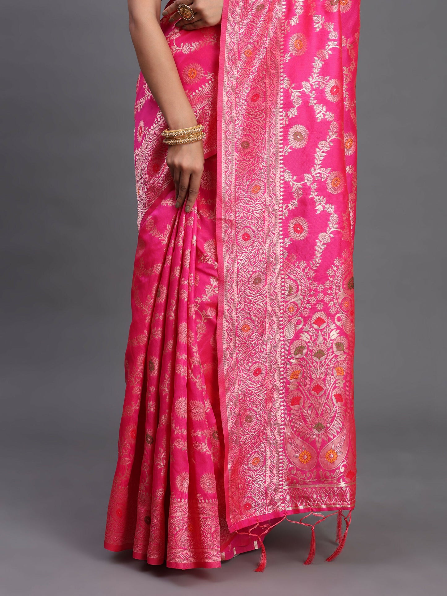 Astita Banarasi Silk Pink Saree | Swadesiicart