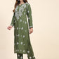 HOUSE OF KARI Floral Embroidered Thread Work Pure Cotton Kurta with Trousers | Swadesiicart