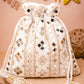 NR By Nidhi Rathi White Mirror Work Embroidered Potli Clutch