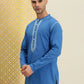 House of Pataudi Men Pure Cotton Solid Chikankari Jashn Short Kurta | Swadesiicart