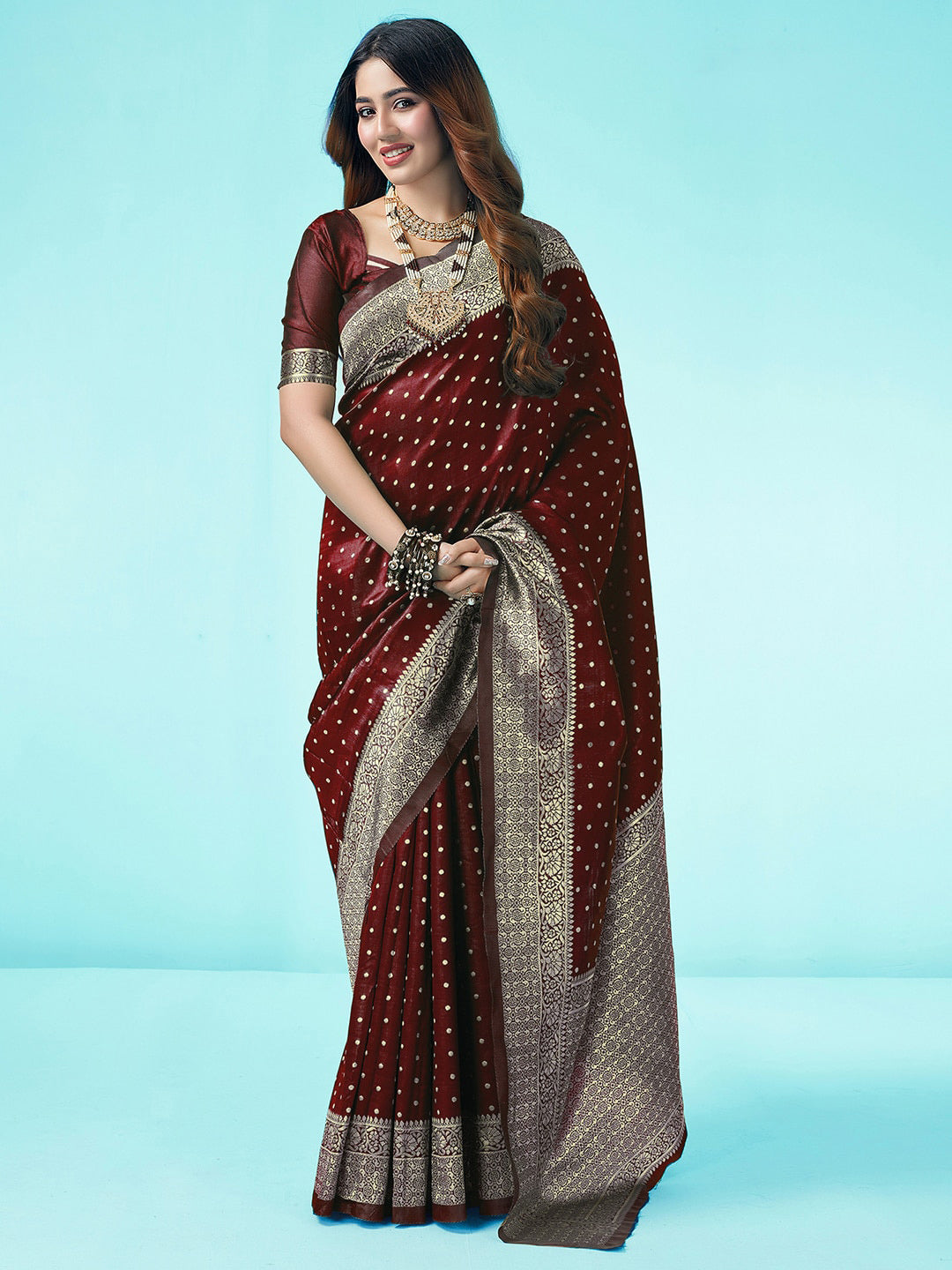 Kalini Ethnic Motifs Zari Art Silk Banarasi Saree | Swadesiicart