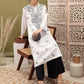 ADA Ethnic Motifs Embroidered Notch Neck Cotton Chikankari Straight Kurta | Swadesiicart