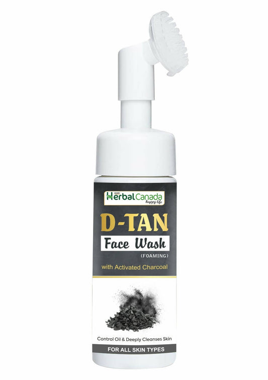 Herbal Canada D-Tan Foam Face Wash with Built in Face Brush | Swadesiicart