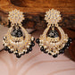 Shining Diva Black Classic Chandbalis Earrings